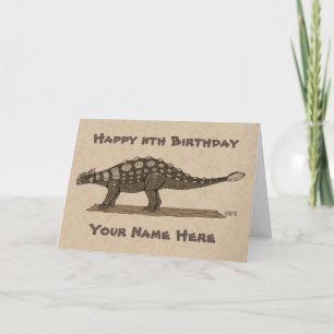 Dinosaure crétacé Ankylosaurus Carte d'anniversair