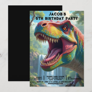 Dinosaure d'âge personnalisé Invitations de fête d