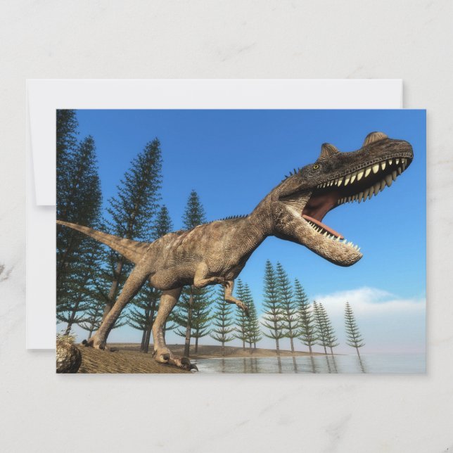 Dinosaure de Ceratosaurus sur le rivage - rendu 3D (Devant)