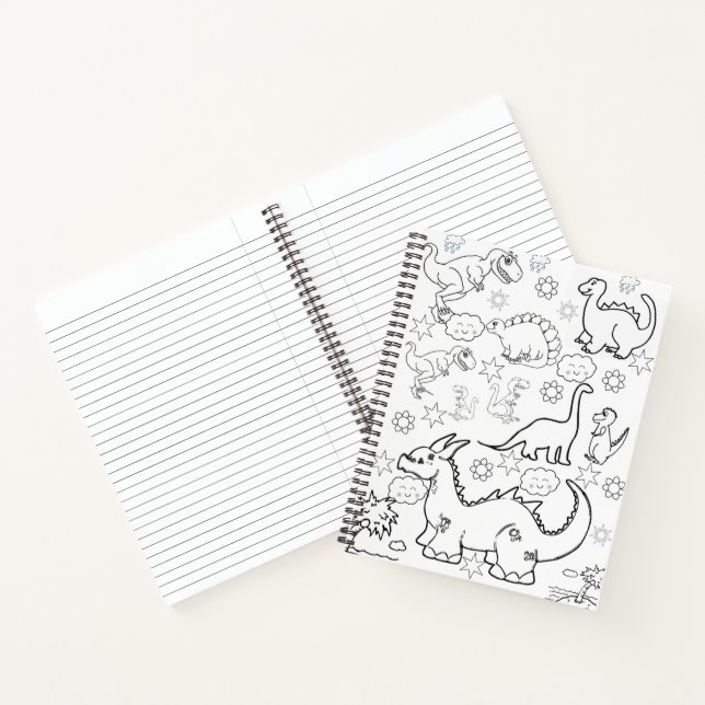Dinosaure de coloration Carnet spirale (Intérieur)