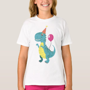Dinosaure de fête avec ballon – T-shirt amusant po