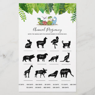 Dinosaure de grossesse animale Jeu de Baby shower