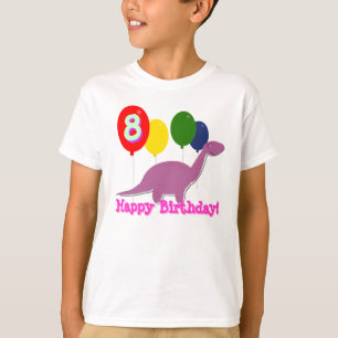 Dinosaure de joyeux anniversaire 8 ans de T-shirt