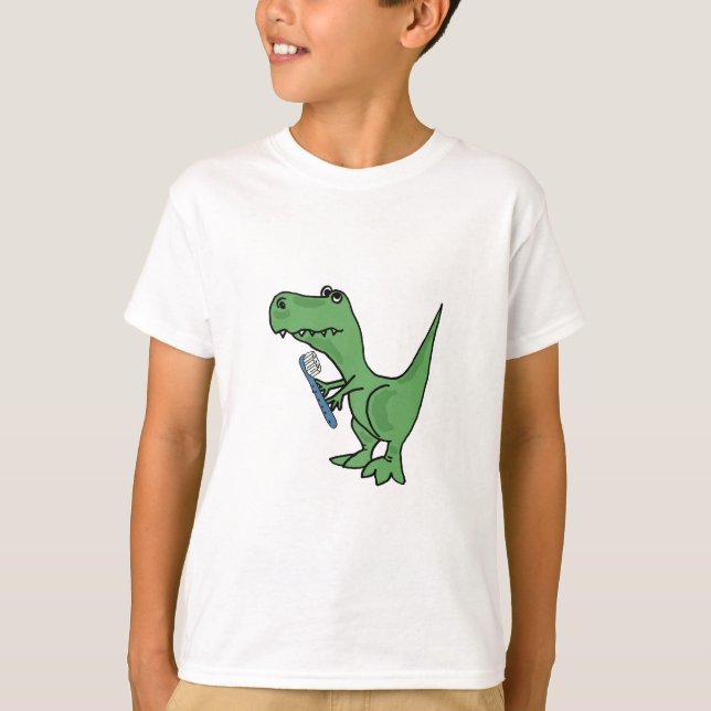 Dinosaure de T-Rex d'ANNONCE avec un T-shirt de (Devant)