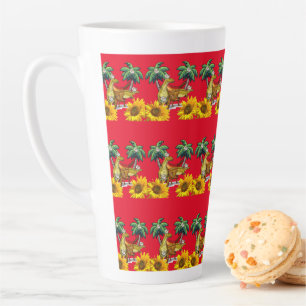 Dinosaure de tournesol Latte Mug
