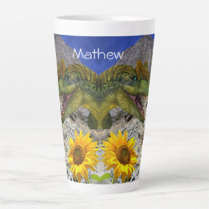 Dinosaure de tournesol Latte Mug