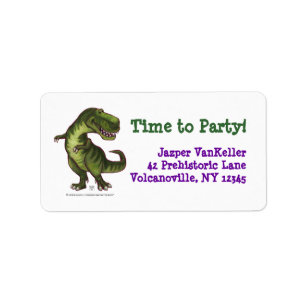 Dinosaure de TRex, heure de party des étiquettes