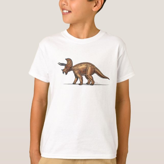 Dinosaure de Triceratops de T-shirt d'enfants (Devant)