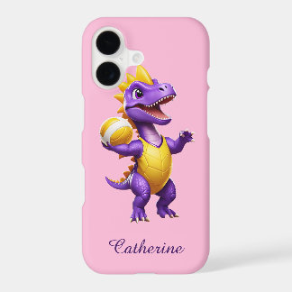 Dinosaure de volley-ball mauve