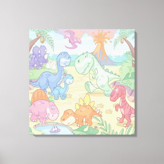 Dinosaure Dessin Dessin Toile Enveloppé (Recto)