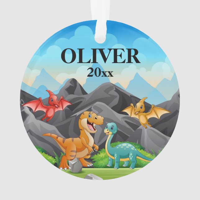 Dinosaure d'ornement de Noël pour enfants personna (dos)