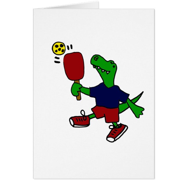 Dinosaure drôle de T-Rex jouant Pickleball (Devant)
