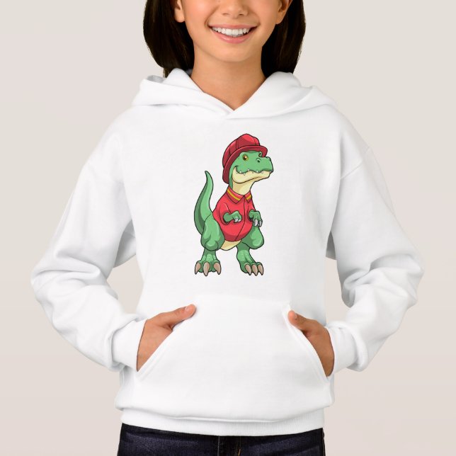 Dinosaure en pompier avec casque de pompier (Devant)