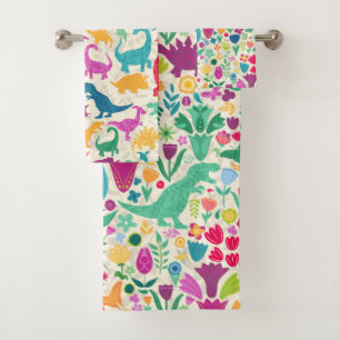 Dinosaure Floral Folk Silhouettes Belles Filles