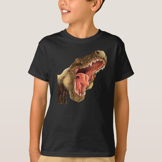 Dinosaure foncé de T-Rex du T-shirt de l'enfant (Devant)