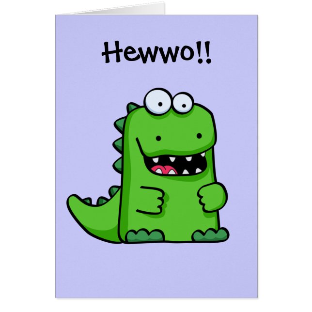Dinosaure heureux vert mignon (Devant)