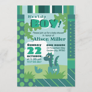 dinosaure invitation baby shower dans l'oeuf