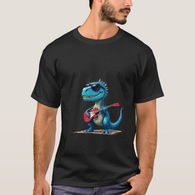 Dinosaure jouant de la guitare T-shirt (Devant)