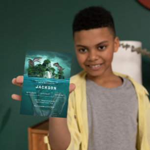 Dinosaure Joueur Invitation Anniversaire