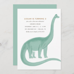 Dinosaure minimum Invitation fête d'anniversaire
