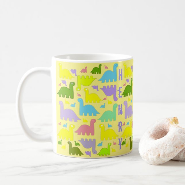 Dinosaure Mug coloré (Avec donut)
