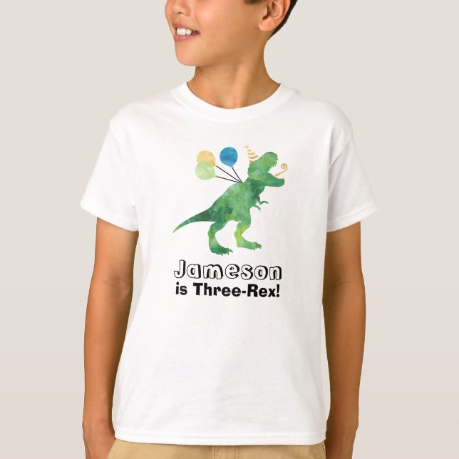 Dinosaure Personnaliser Anniversaire T-shirt Quel  (Devant)