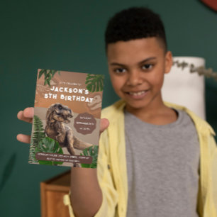 Dinosaure réaliste Invitation d'anniversaire