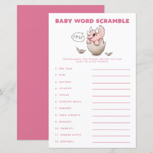 Dinosaure rose Bébé Mot Début Jeu
