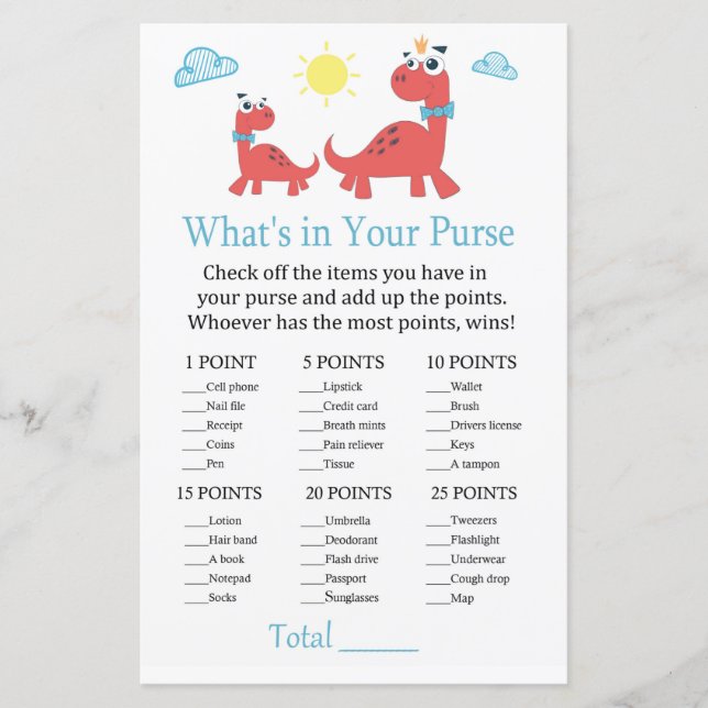 Dinosaure rouge Qu'y a-t-il dans votre baby shower (Devant)