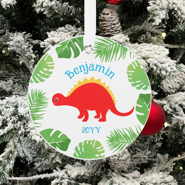 Dinosaure Rouge Stegosaurus Souvenir Noël (Créateur téléchargé)