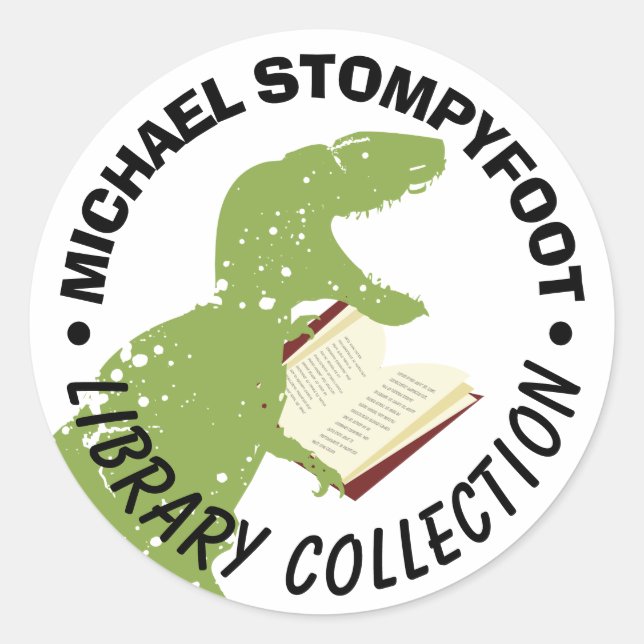 Dinosaure t-rex tyrannosaurus autocollant du livre (Devant)