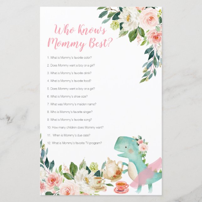 Dinosaure Tea Party Qui Connaît Maman Meilleur (Devant)