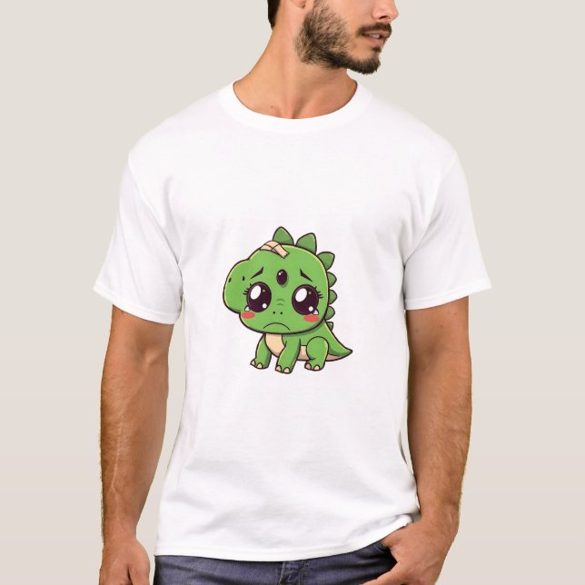 Dinosaure triste avec T-shirt Bandage (Devant)