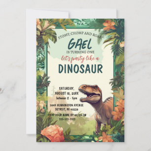 Dinosaure Turner un garçon Anniversaire Invitation