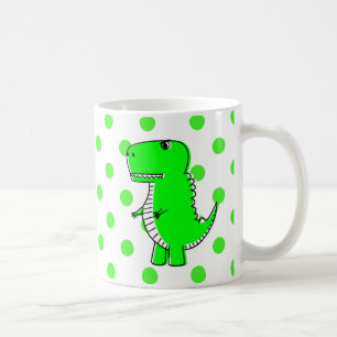 Dinosaure Vert Pois Café Mug