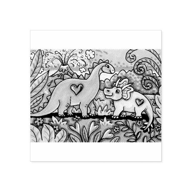 DINOSAURES AMICAUX TAMPON EN CAOUTCHOUC (Impression)