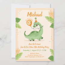 Dinosaures Anniversaire Fête Invitation | Dino Par