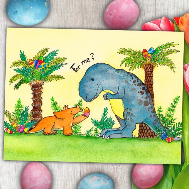 Dinosaures Carte postale de Pâques par Nicole Jane (Créateur téléchargé)