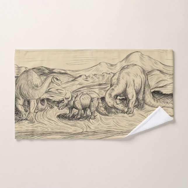 Dinosaures classiques (Serviette à main)