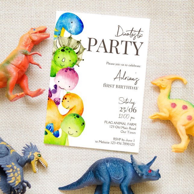 Dinosaures colorés invitation fête d'anniversaire (Créateur téléchargé)