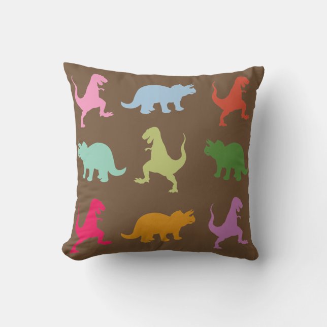 Dinosaures colorés Jeter Coussin (Recto)