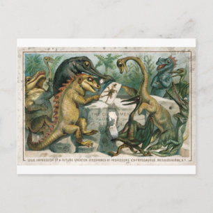 dinosaures de cartes de Noël étudiant humains anci