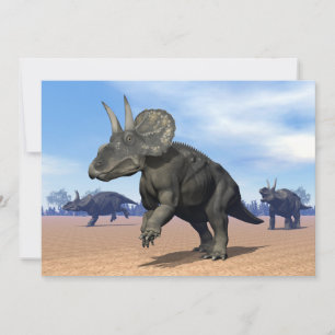 Dinosaures de dicératops/nédoceratops dans le dése