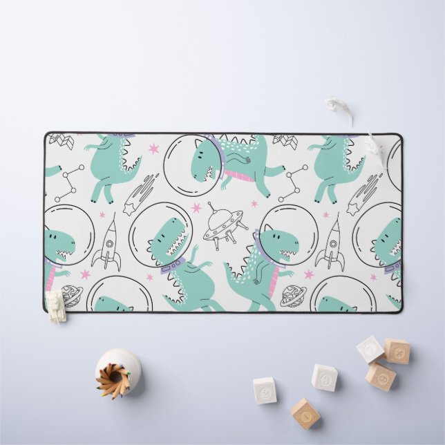 Dinosaures de l'espace, Dinosaures mignons, Navire (Tableau pour enfants)