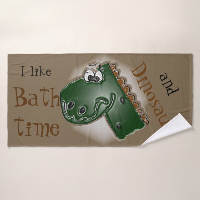 Dinosaures et l'heure du bain (Serviette de bain)