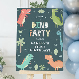 Dinosaures fête Dino Affiche de bienvenue fête d'a