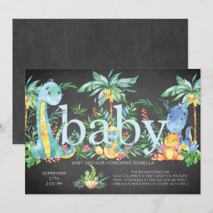 Dinosaures Genre Neutre Baby shower Invitation