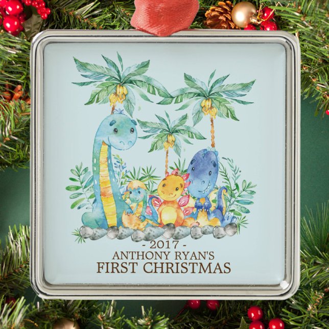 Dinosaures mignons Premier ornement de Noël du béb (Créateur téléchargé)