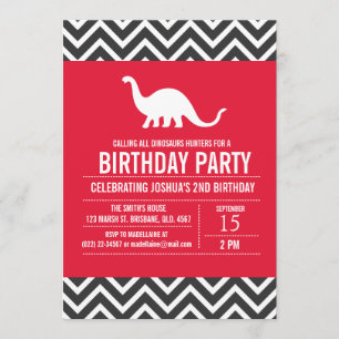 Dinosaures personnalisés Invitation à la fête d'an