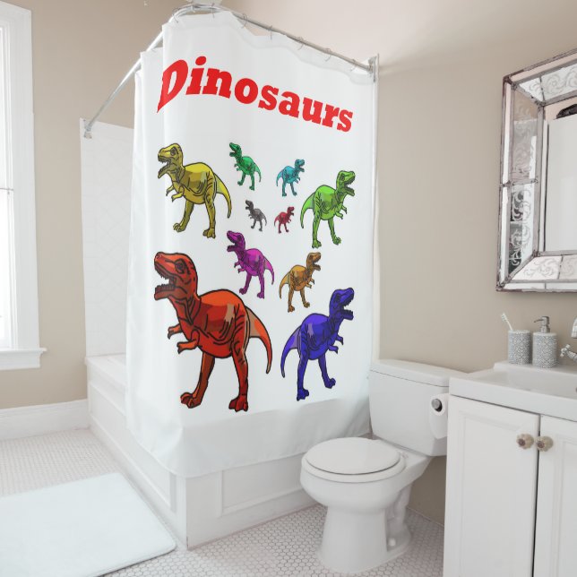 Dinosaures rideau de douche (En situation)